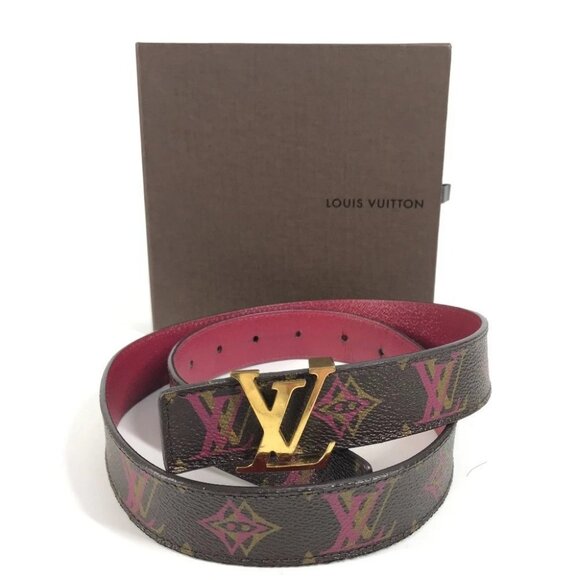 LOUIS VUITTON M9704V Monogram Ceinture LV buckle belt MonogramCanvas Brown/pink - Picture 1 of 16